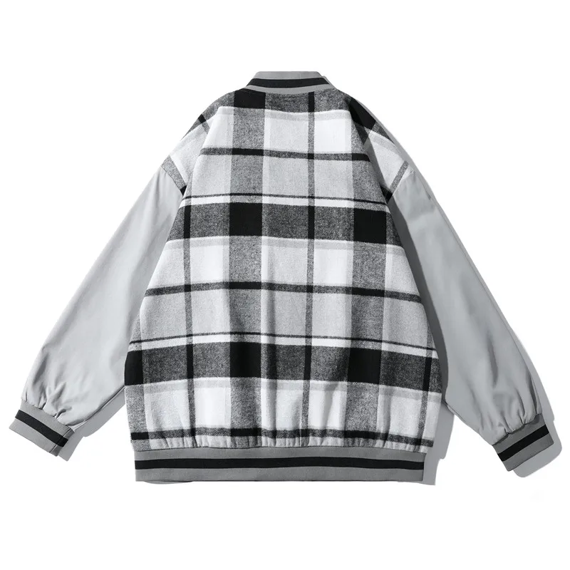 Осенняя Новинка Высококачественная клетчатая бейсбольная куртка для мужчин и