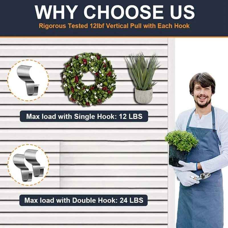 

Vinyl Siding Hooks for Hanging [50 Pack]Heavy Duty Stainless Steel Hooks Clips for Wreath Decor Tool Light Hanging