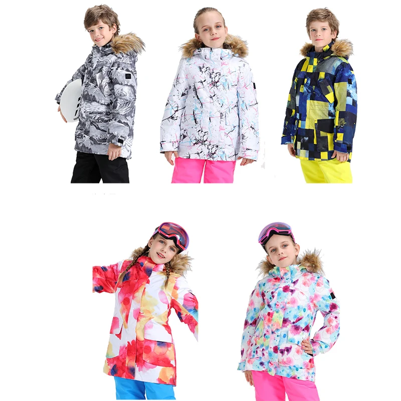 Children's Snow Suit Wear Boy's and Girl's Skiing Sets Snowboarding Clothing 10k Windproof Winter Outdoor Costumes Jacket + Pant