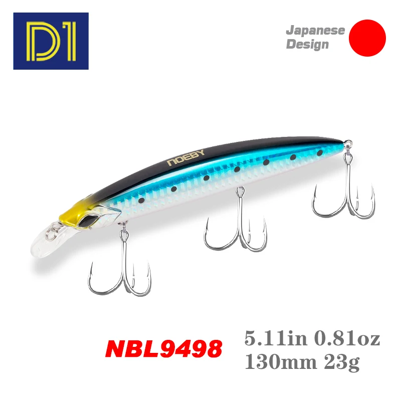 

NOEBY swim Wobbler Baits For Pike sea Bass Floating lure Trolling minnow 130mm 23g Artificial High Quality NBL9498 Fish Tackle