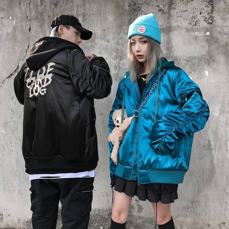 Куртка бомбер мужская с японским принтом в стиле хип хоп|Мужские куртки| |