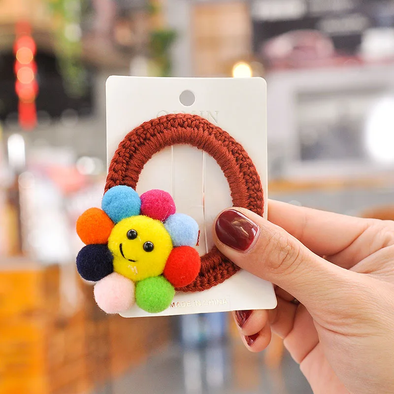 Резинка для волос женская трикотажная с подсолнухами |