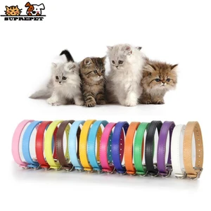 SUPREPET PU Ошейники для кошек цветной мягкий ошейник для кошек кожаное ожерелье с котенком Собака Щенок Регулируемый свинцовый воротничок товары для животных