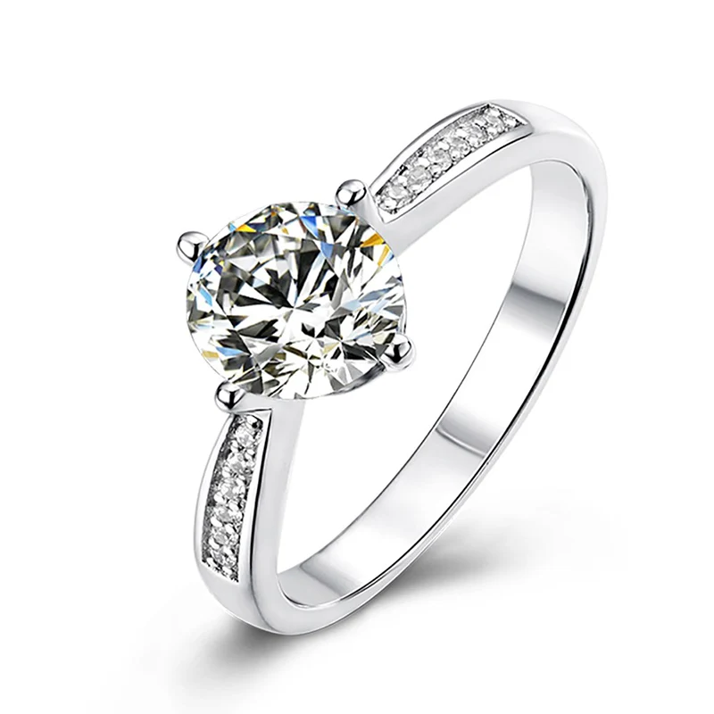 

1 carat fashion women silver plated wedding moissanite Rings 210305-36