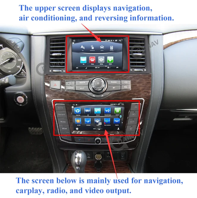 

Android 10.0 Dual Screen New Car Stereo DVD Player For infiniti QX80 Nissan Patrol Y62 2010-2020 Car Radio Video GPS Navigation