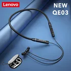Оригинальные беспроводные Bluetooth-наушники Lenovo QE03 V5.0 с шейным ободом, спортивные стереонаушники, магнитные наушники, гарнитура для Android iOS