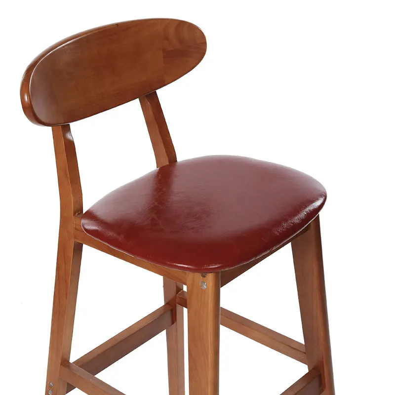 Барный стул полиуретановое кресло тканевое из цельной древесины современный