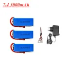 144001 автомобиля 2s 7,4 V 3000mAh литий-полимерный Батарея T разъем для Wltoys 114 144001 пульт ДУ для дистанционно управляемой машины лодки Lipo Батарея Запчасти