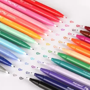24 Color Fiber Pen Color Gel Pen Water-like Pen Tick Line Watercolor Pen School Supplies Stationery
