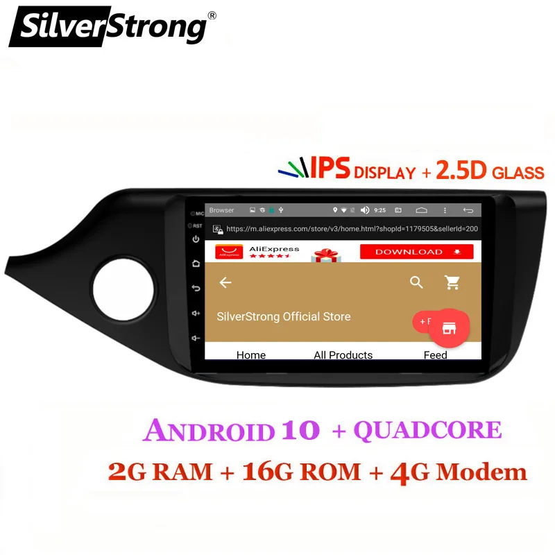 SilverStrong Android10.0 IPS автомобильный 2DIN GPS для KIA Ceed Android 2012 2016 Cee 'd Navi с опцией DSP DAB TPMS