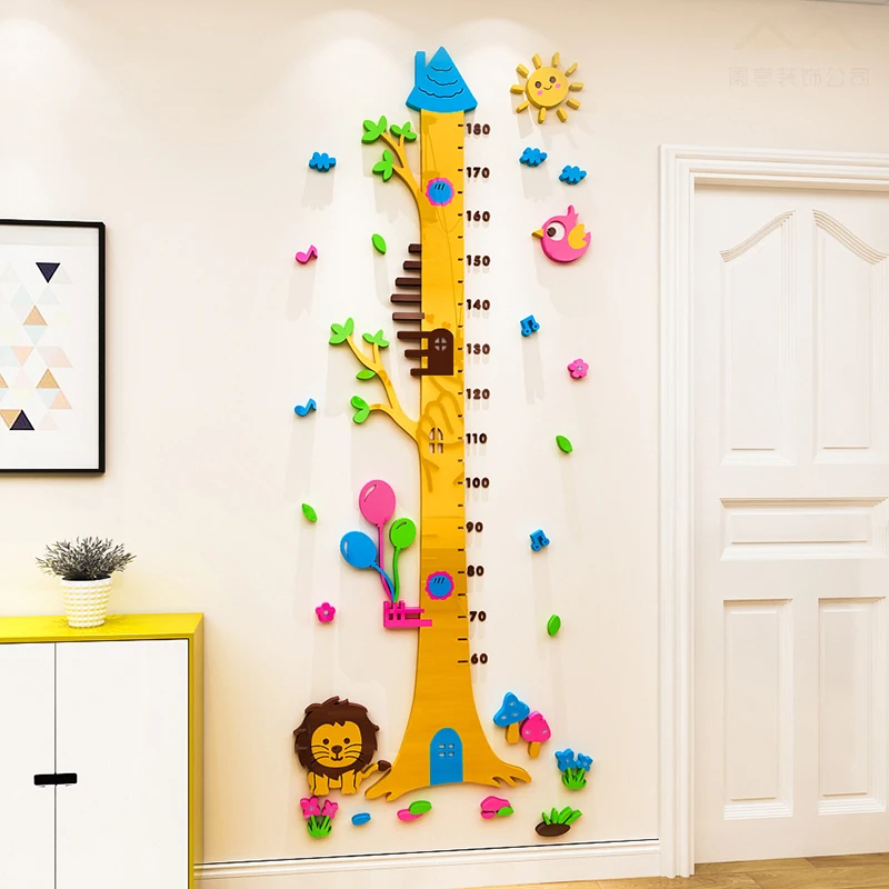 Наклейка на стену с изображением животных из мультфильмов для детей и малышей 3d