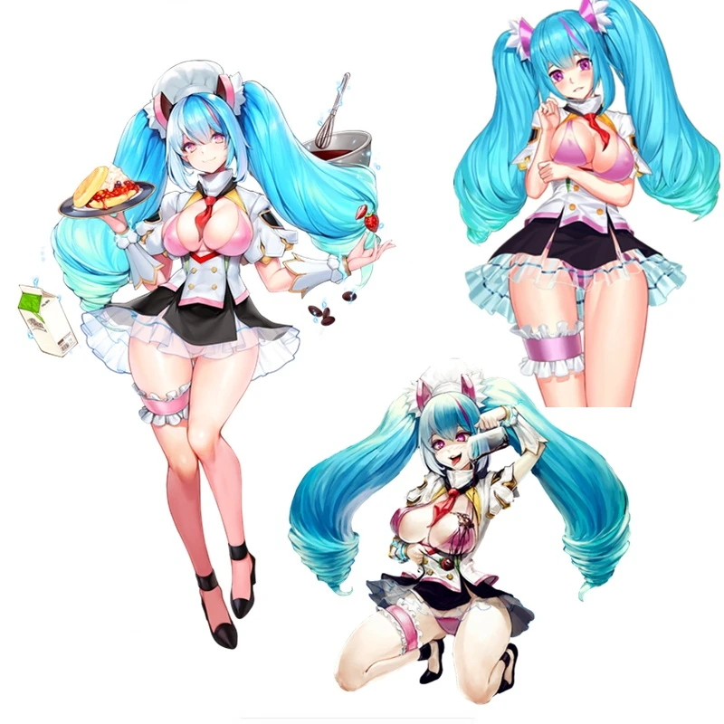 

15cm Sexy Girl Aurora Last Origin Game Stickers Skateboard Laptop Guitar Luggage Funny PVC Vinyl Sticker