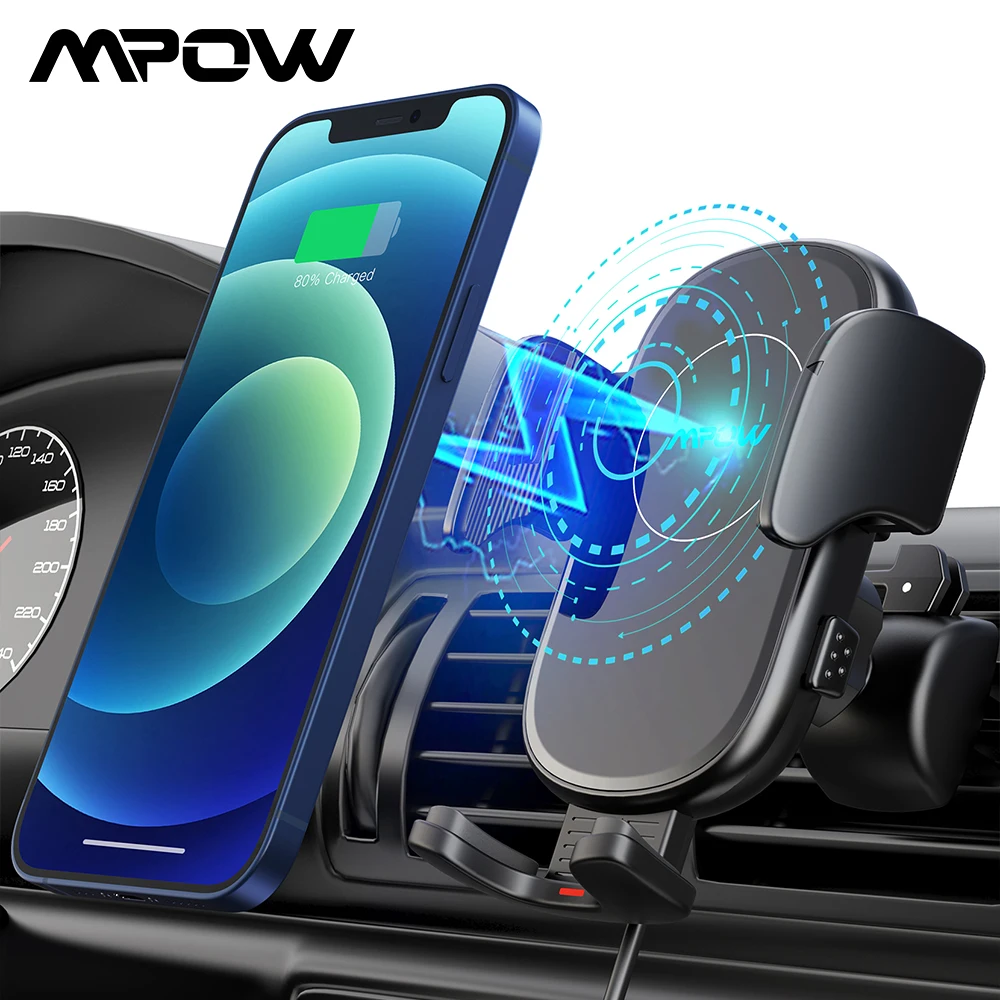 MPOW CA166 беспроводное автомобильное зарядное устройство Qi с автоматическим