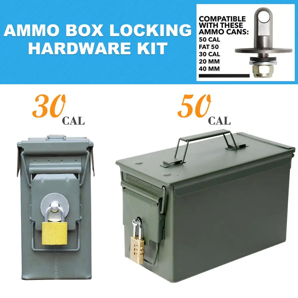 Без коробки болт 50 Cal Ammo can стальной пистолет замок патроны сейф комплект
