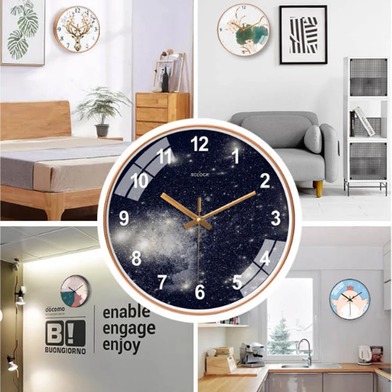 

Lucky 12 Inch Wall Clock Modern Silent Movement Wall Clock Children Room Clock Quartz Hanging Clock Museum Decorative BB50