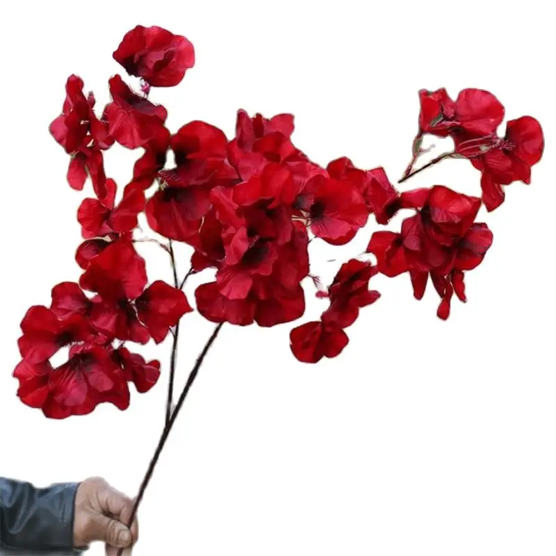 

10Pcs Fake Long Stem Cherry Blossoms 38" Length Simulation Cerasus for Wedding Home Decorative Artificial Flower