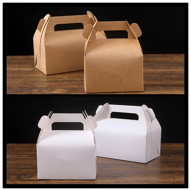 200 крафт-картон Подарочная коробка с ручкой ручной работы в виде тортов и конфет