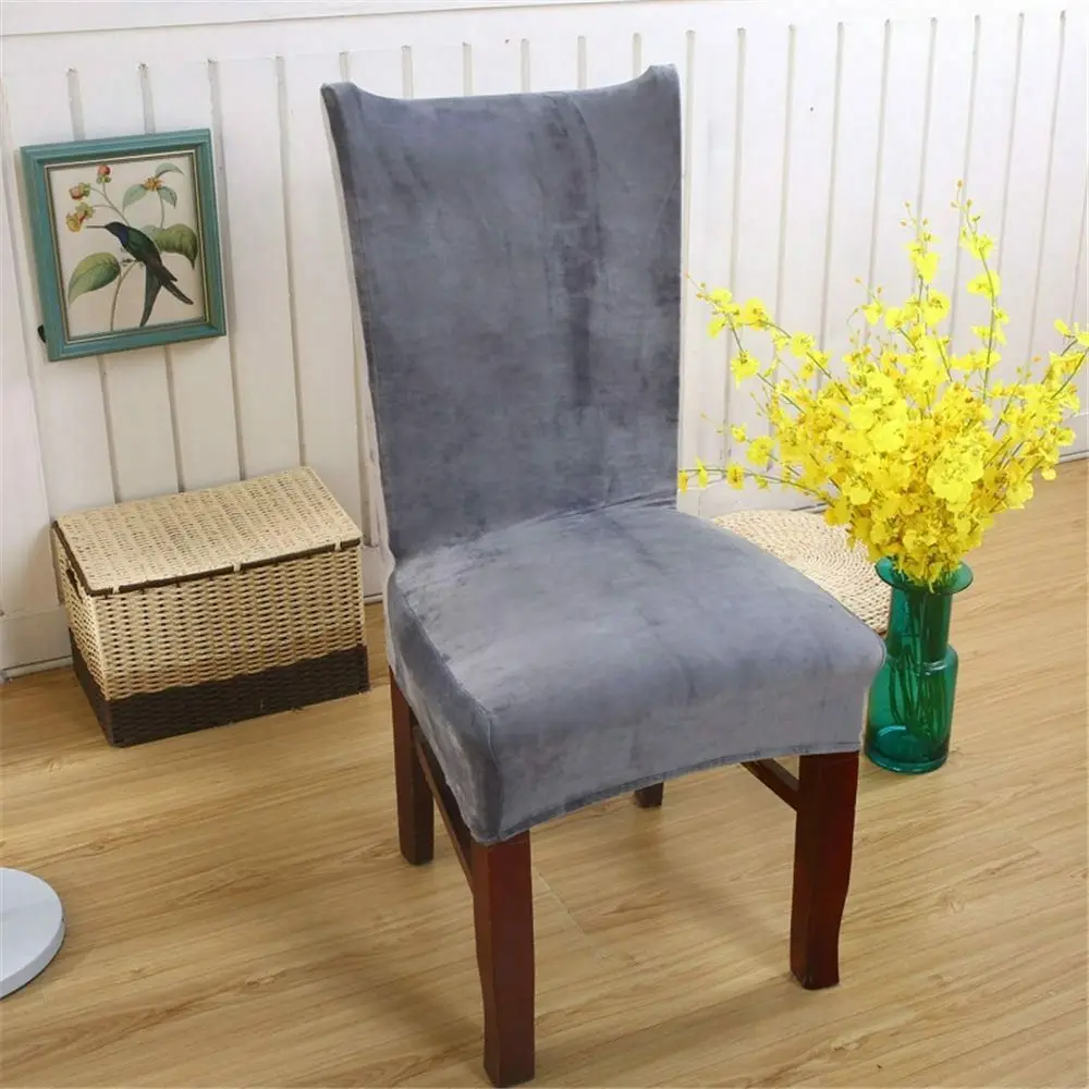 

Эластичные Чехлы для обеденных стульев, бархатный чехол для свадебного банкета, домашнего сиденья