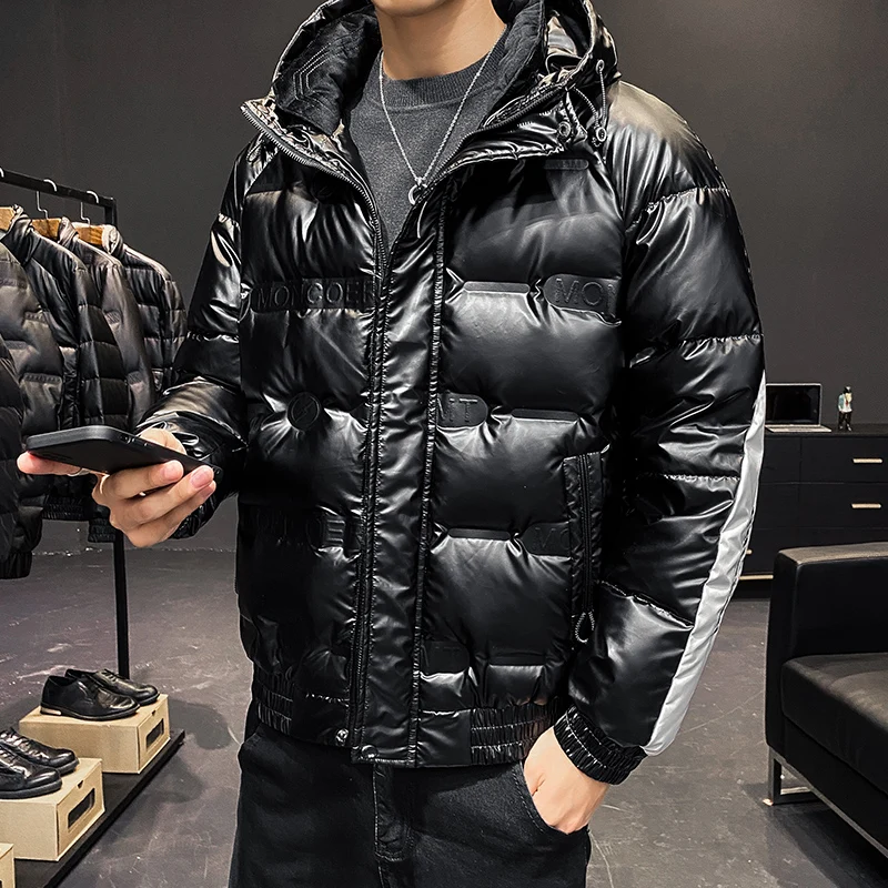 

Mens Winter Down Jacket Men 2020 New Hooded Warm Fashions Jackets Coat Solid Color Windbreaker Waterproof Casual Jacket For Men