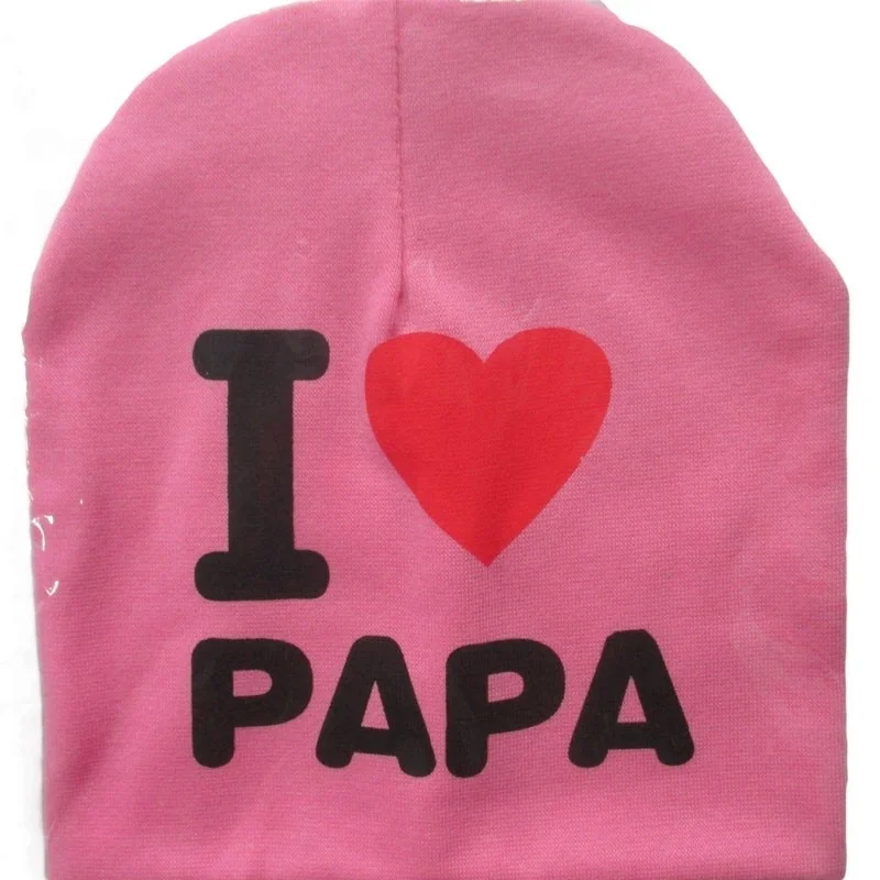 Детская шапка с надписью я люблю мама папа хлопковая Младенцы Малыши Дети