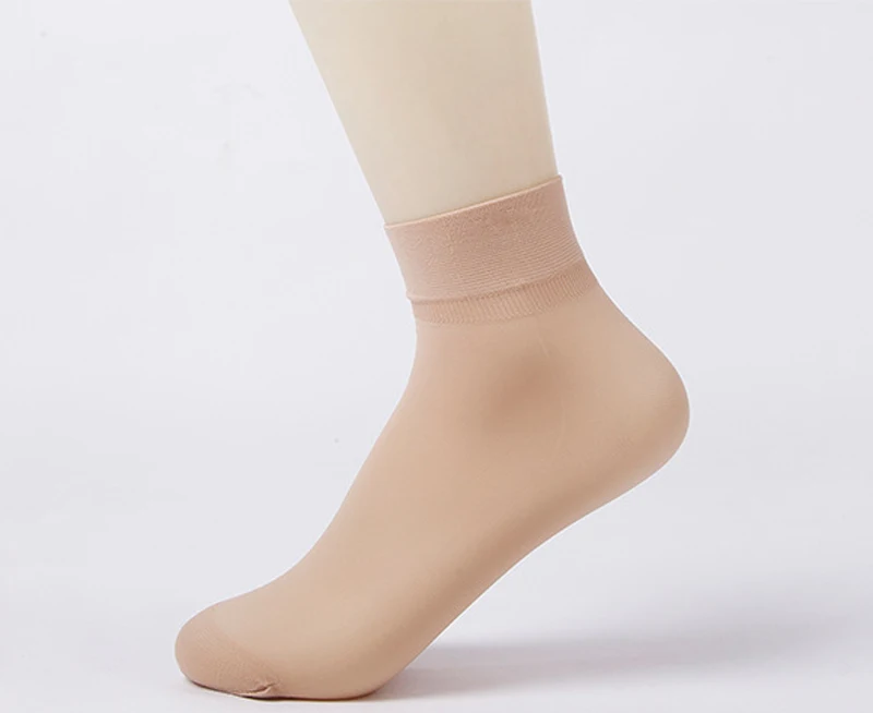 10 пар/лот = 20 шт. однотонные Модные женские носки тонкие прозрачные шелковые с