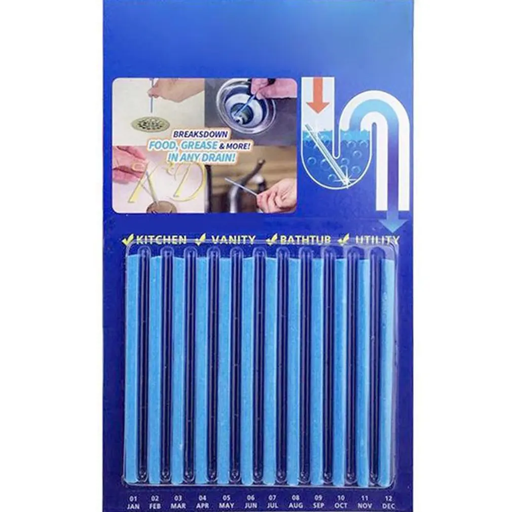 

12Pcs/set Sticks sewage decontamination to deodorant The kitchen toilet bathtub drain cleaner sewer cleaning rod