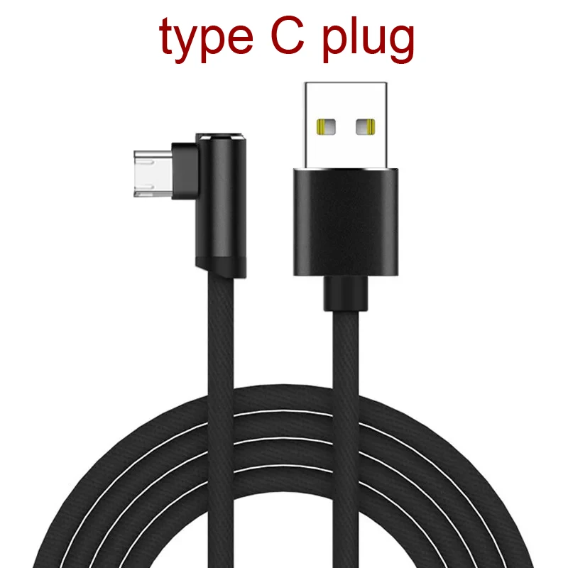 black type C plug Прямоугольный разъем для быстрой зарядки и передачи данных - Цвет: black type C plug