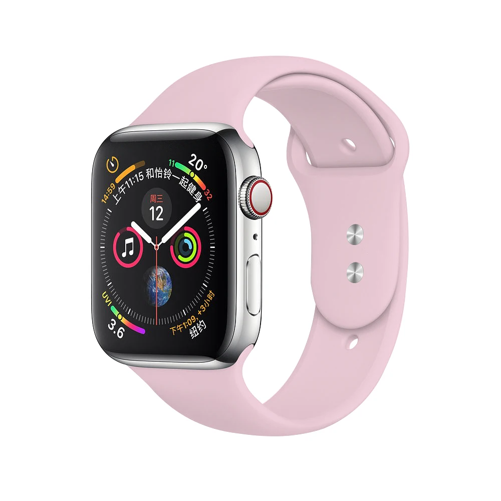 Новые спортивные силиконовые часы для apple watch band 4 44 мм 40 мм(iwatch 5) apple watch 3 2 1 42 мм 38 мм аксессуары для наручных браслетов