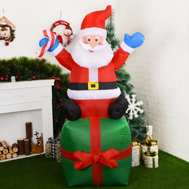 

1.8M Inflatable Doll Night Light Merry Christmas Outdoor Santa Claus New Year Decoration Garden Soldier Toys Arrangement Props