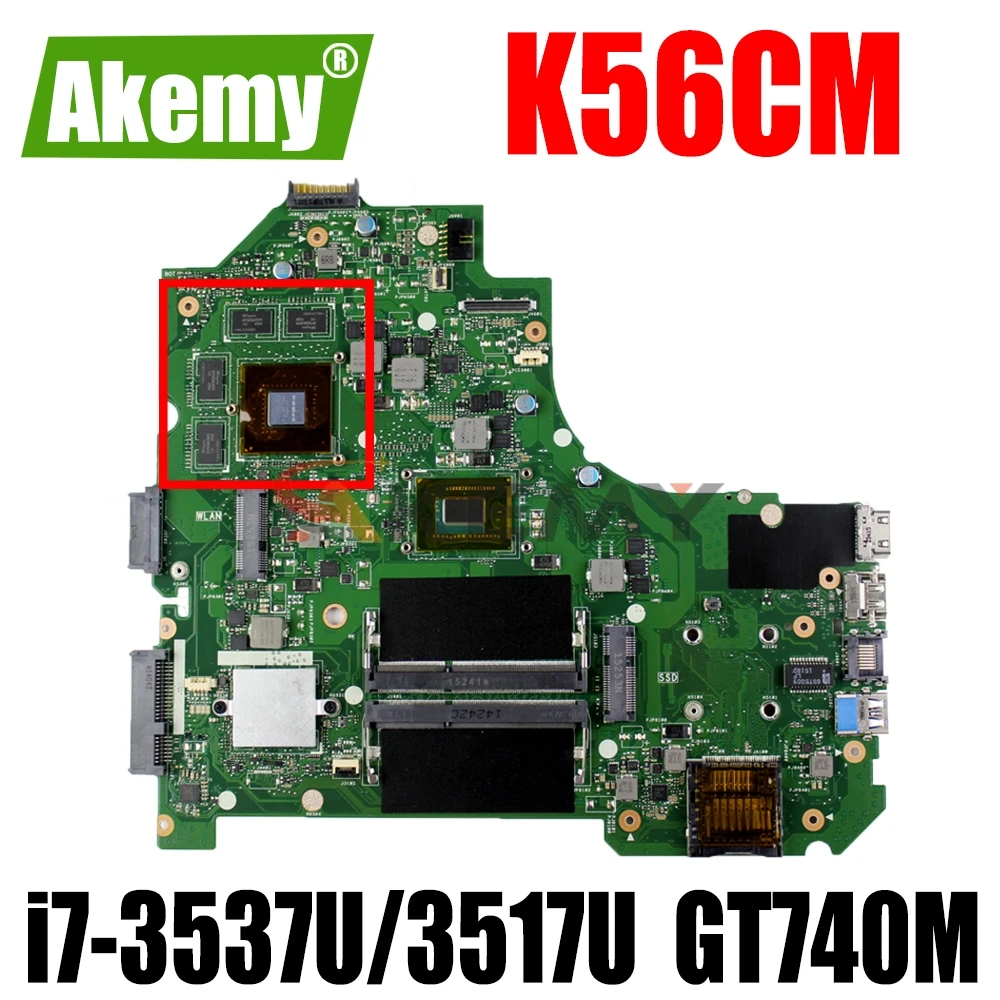 AKemy K56CM материнская плата для ноутбука ASUS K56CB K56C S550CB S550CM оригинальная I7 3537U/3517U