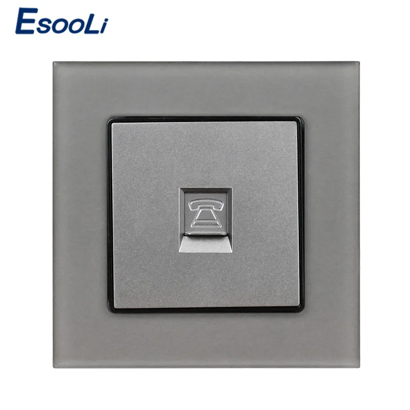 Esooli серая роскошная хрустальная стеклянная панель 1 комплект RJ11 2 Жильный