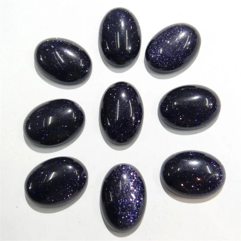 

Wholesale 30pcs Mix Natural Stone Blue Sand Stone Oval CAB Cabochon Beads for DIY Jewelry Making Ring Accessories 13x18mm