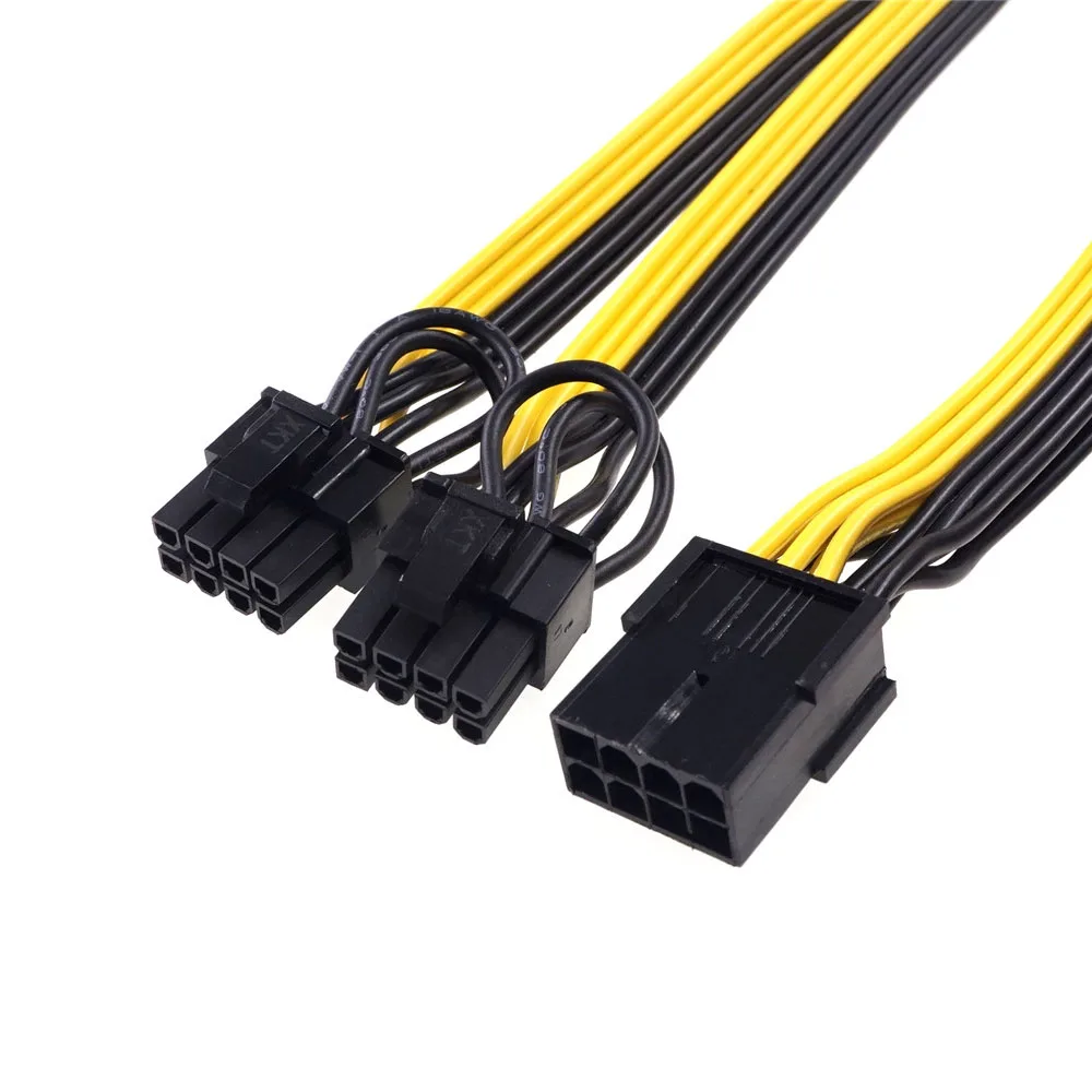 100 шт. GPU PCI-E PCIE 8 P разъем к двойному Pin 6 + 2 p видеокарта кабель адаптера питания 18AWG