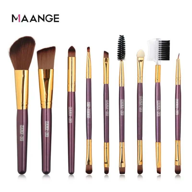 

9 PCS Makeup Brushes Kit Professional Real Brush For Face Masks Eyeshadow Highlighter Blending Foundation Cosmetic Maquiagem