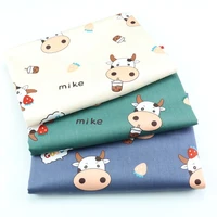 cartoon cow cotton fabric printed cotton patchwork cloth for diy sewing quilting fat quarters material for babychild
