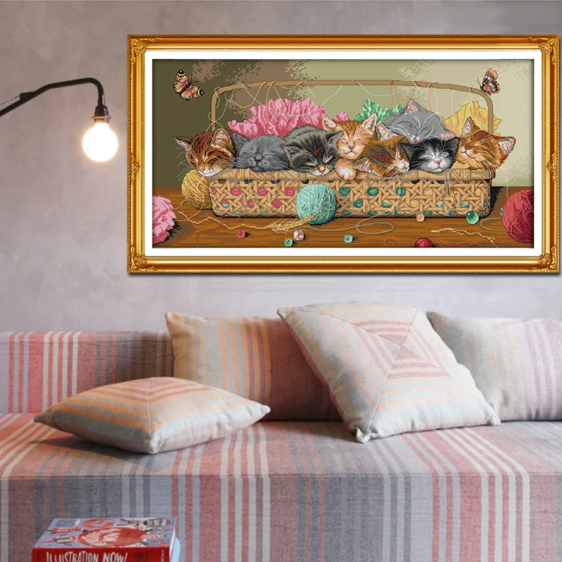 Новое поступление Новорожденные котята в корзине DMC подсчитанные китайские