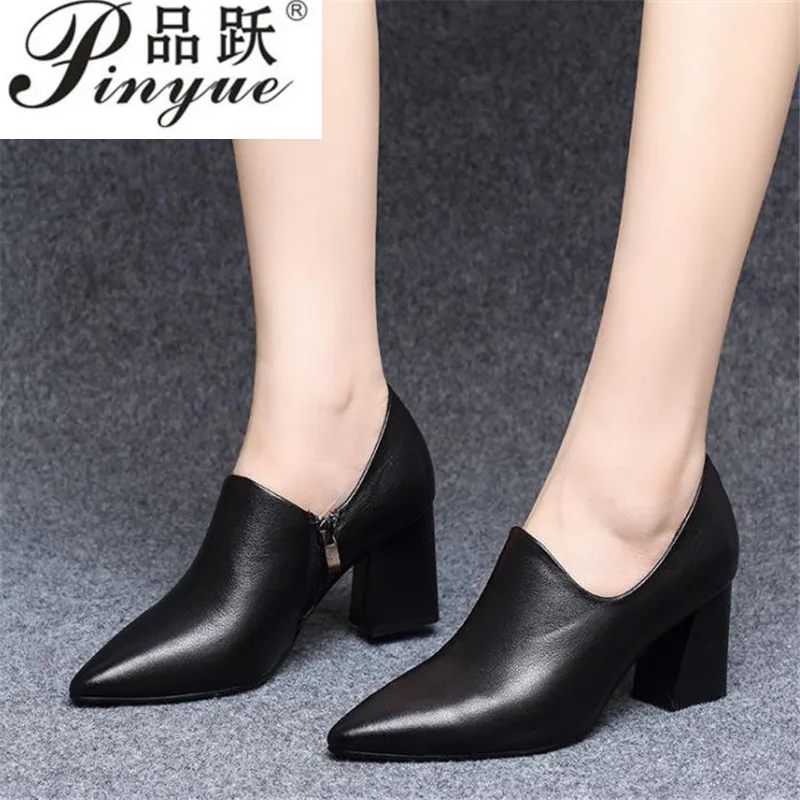 

Pointed Toe Deep Office Work Shoes Woman 2022 Autumn New High Heels Comfortable for Mum Pointed Toe BLACK