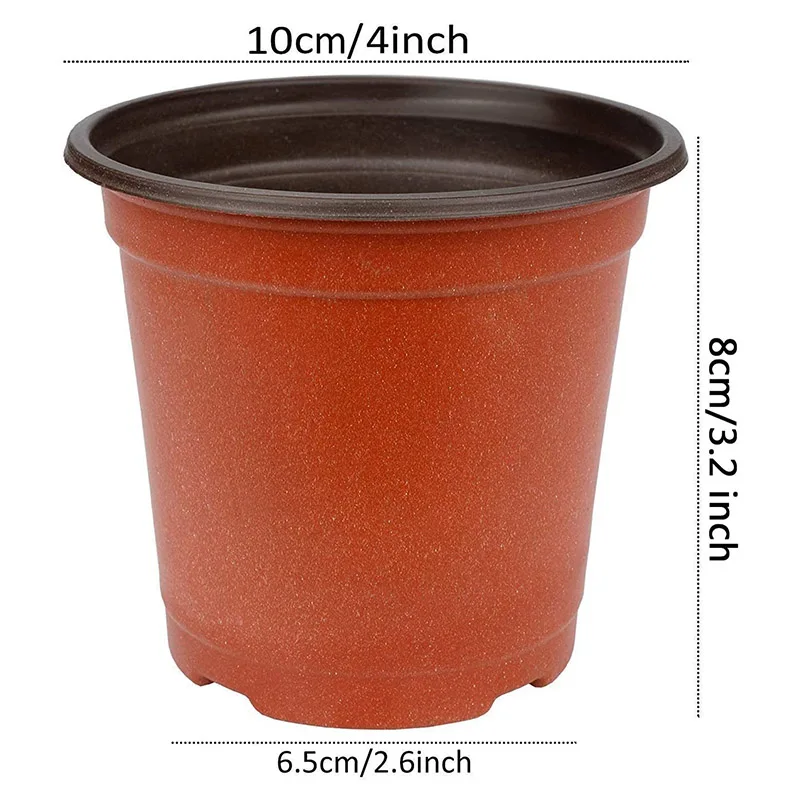 

100/20/50pcs Bicolor Flower Pot Simple Plastic Nursery Pots for Succulent Plants Seed Starting Pot Nursery Transplant Flower Pot
