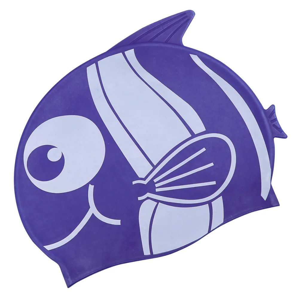 

Unisex Waterproof Silicone Cartoon Fish Swimming Cap Fish Animal Swimming Hat for Boys Girls(Blue)