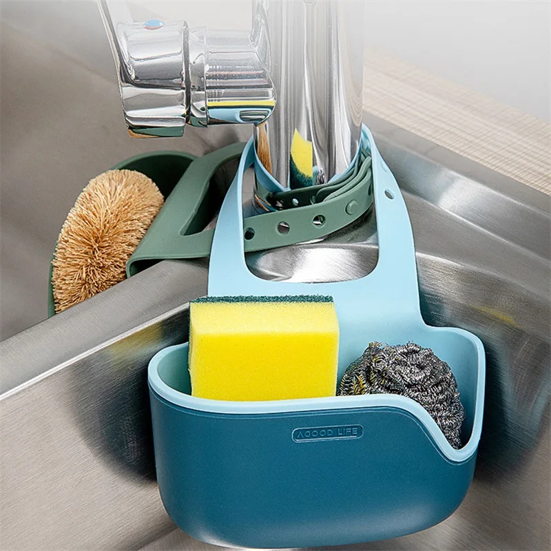 

New Sink hanging bag storage rack Creative double-layer thickened shelf Household faucet drain rack hanging basket General tools