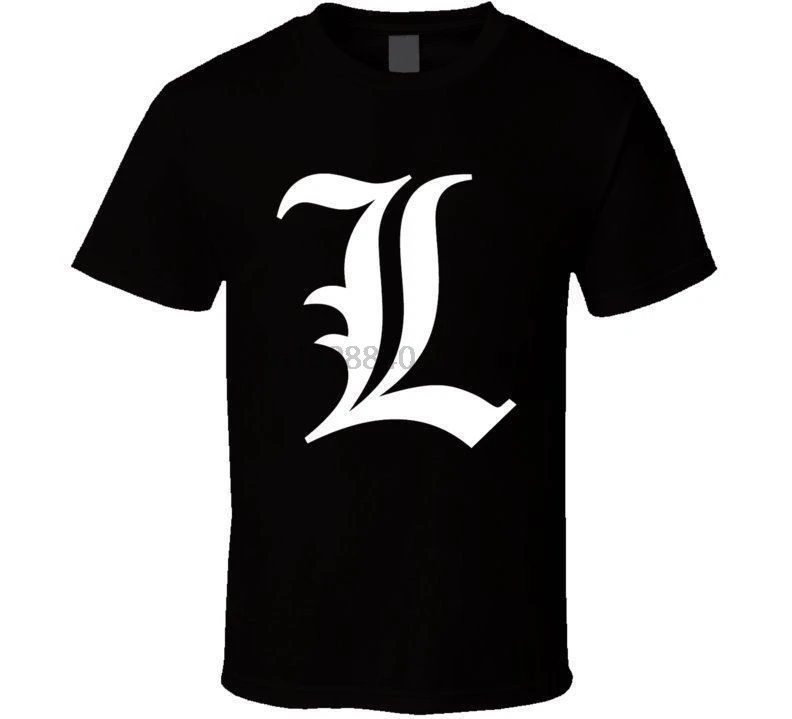 Death Note L светильник Аниме Манга Футболка мужская футболка | Мужская одежда