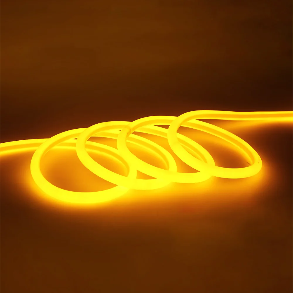 Светодиодные ленты 12V SMD2835 неоновый светильник 360 круглый гибкий домой открытый Рождественский праздник Водонепроницаемый светильник автомобильный набор, волшебная гирлянда, светильник - Испускаемый цвет: Цвет: желтый