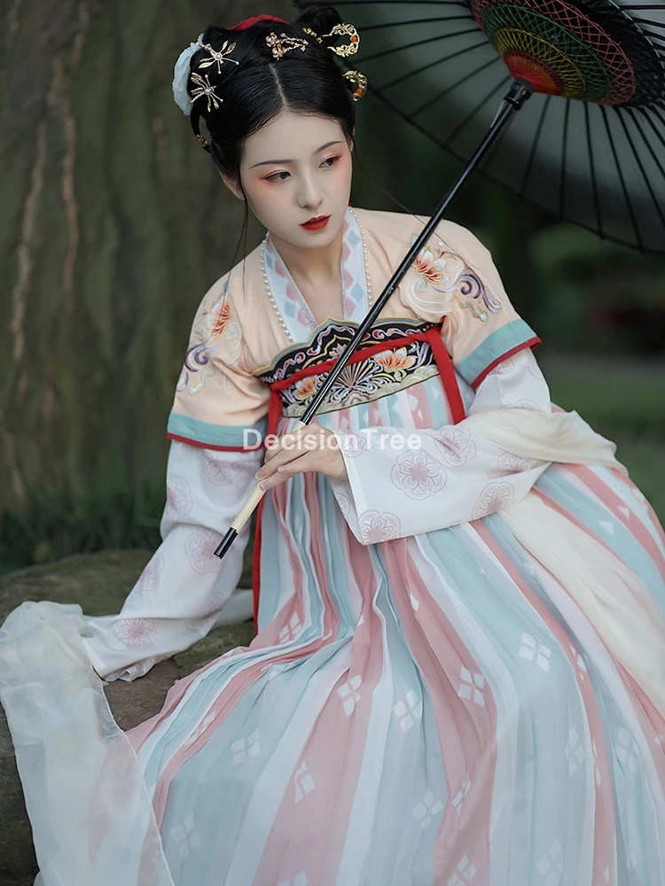 

2022 women traditional chinese hanfu dress elegant folk dance costume ancient embroidery festival dress princess fairy dress