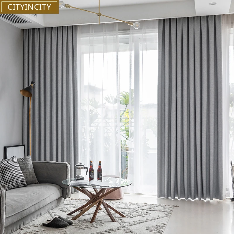 

CIC 100% blackout Curtains for Bedroom luxury Home Decor Solid Water Proof Curtain for living room Customized