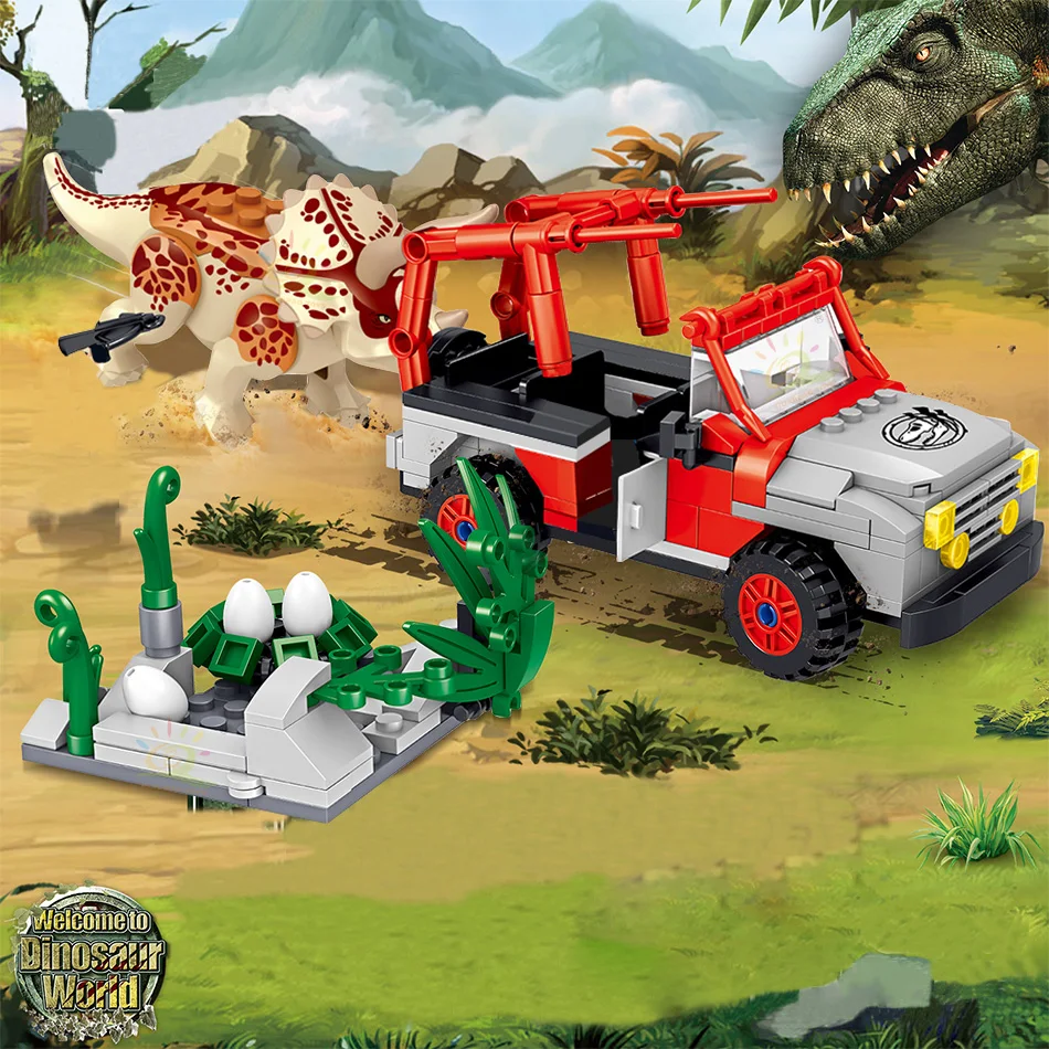 270 шт Jurassiccss динозавр Triceratops WorldLY парк модель строительные блоки город Steally яйца