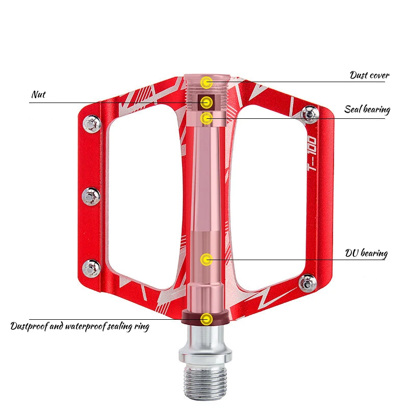 2 подшипники на плюшевой подкладке MBT дорожный велосипед педали Алюминий сплав