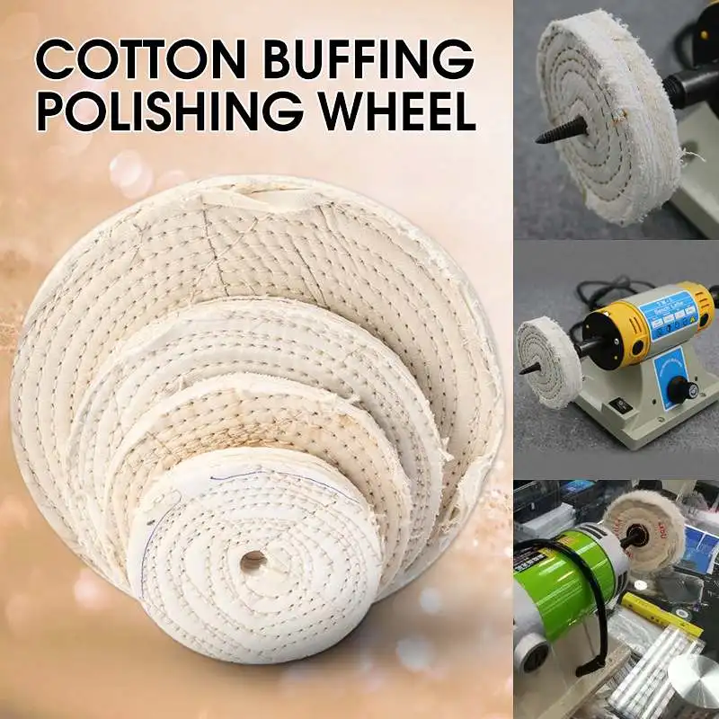 

125/150/200mm 1PC Cotton Polishing Wheels Cloth Buffing Wheel Grinder For Jewelry Wood Metal Polishing Abrasive Tool