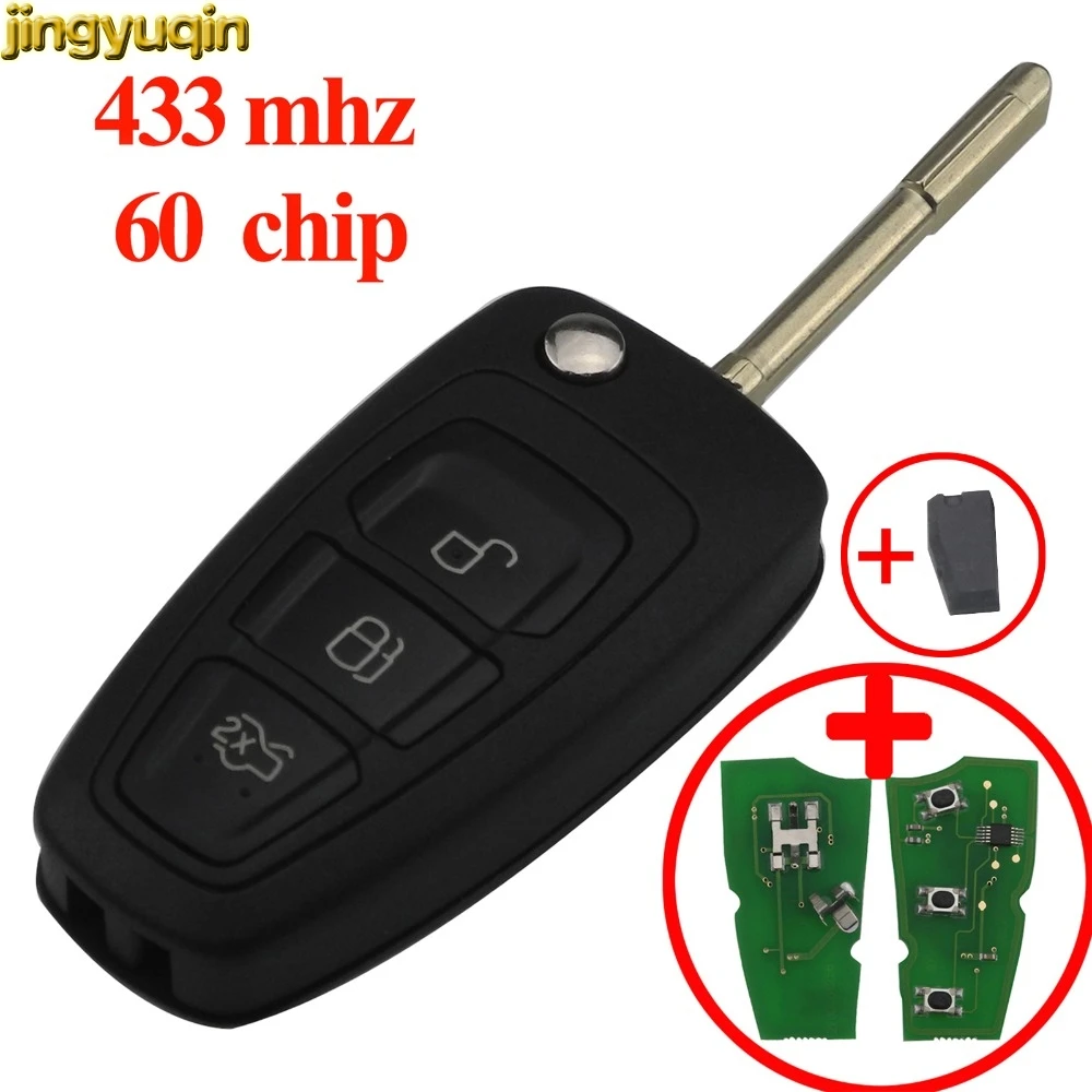 Jingyuqin флип дистанционный ключ для автомобиля с 433 МГц 4D60/63 40/80bit Ford Focus Mondeo 1999 2000 2001