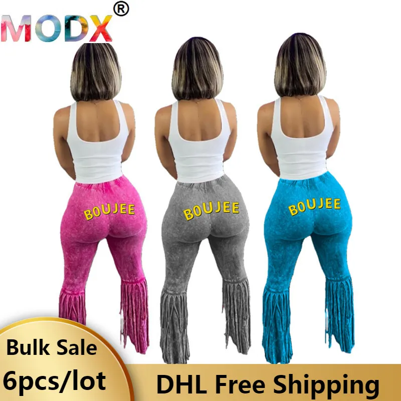 

Женские брюки-карандаш с кисточками, брюки из коровьей кожи для мальчиков, уличная одежда с буквенным принтом, длинная осенняя одежда, оптов...