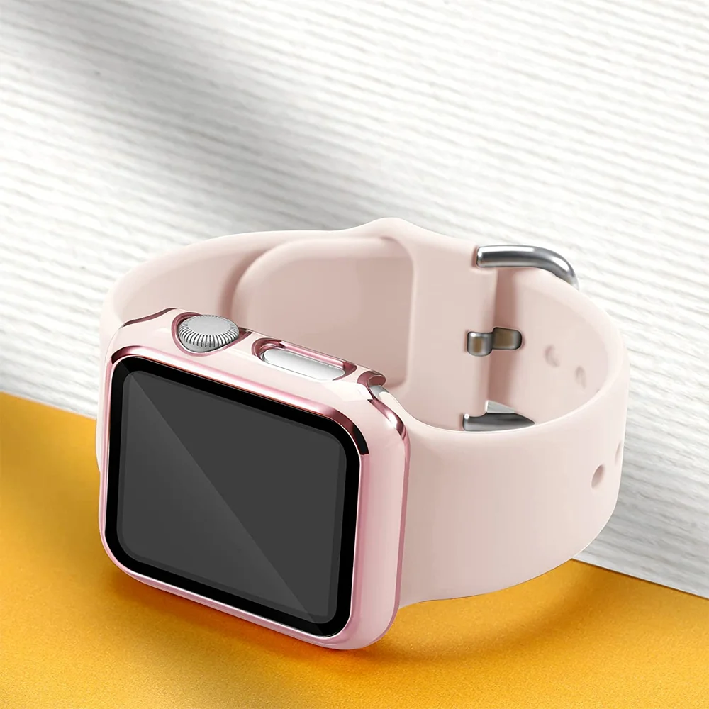 Стекло и крышка для Apple watch series 7 3 4 5 6 SE закаленное стекло защиты экрана Watch 44 мм 40 42